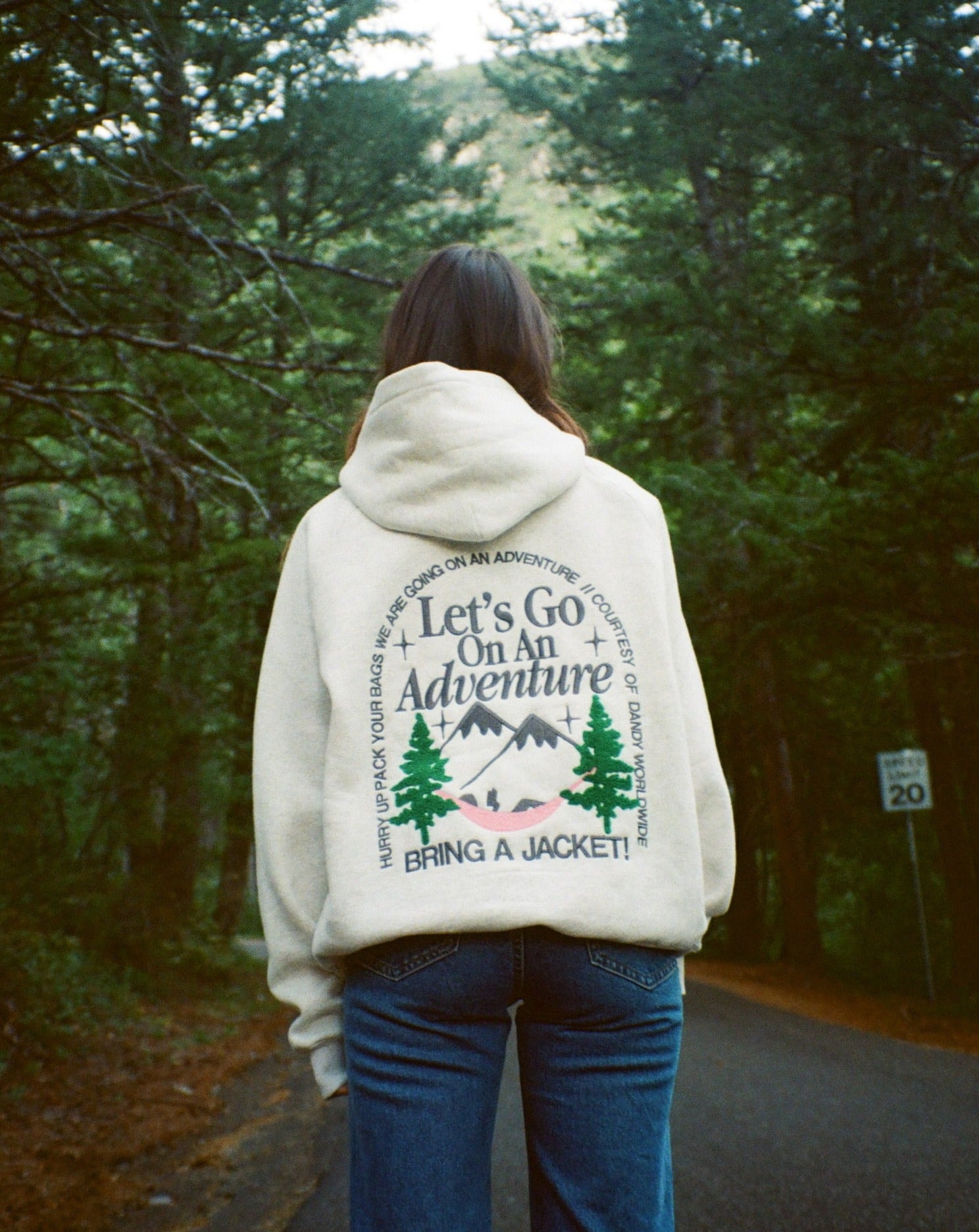 Let's Go On An Adventure Oversized Lux Hoodie in Heather Gray